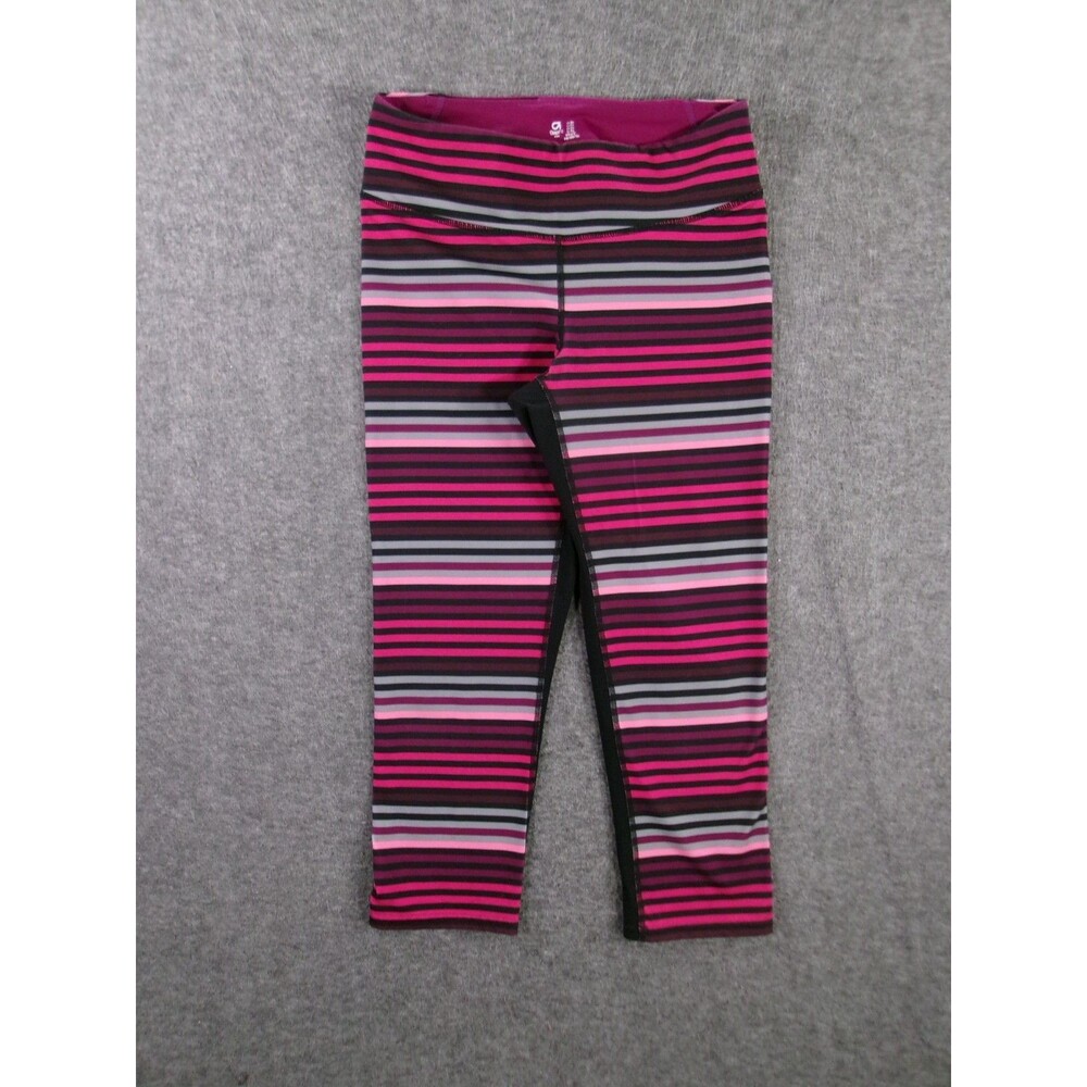 GAP Fit Pants Women Small Purple Striped Athleisure Workout Causal Preppy